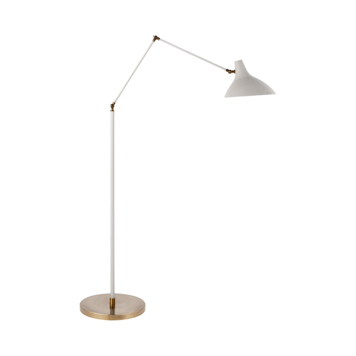 Charlton Floor Lamp in White/Hand-Rubbed Antique Brass.