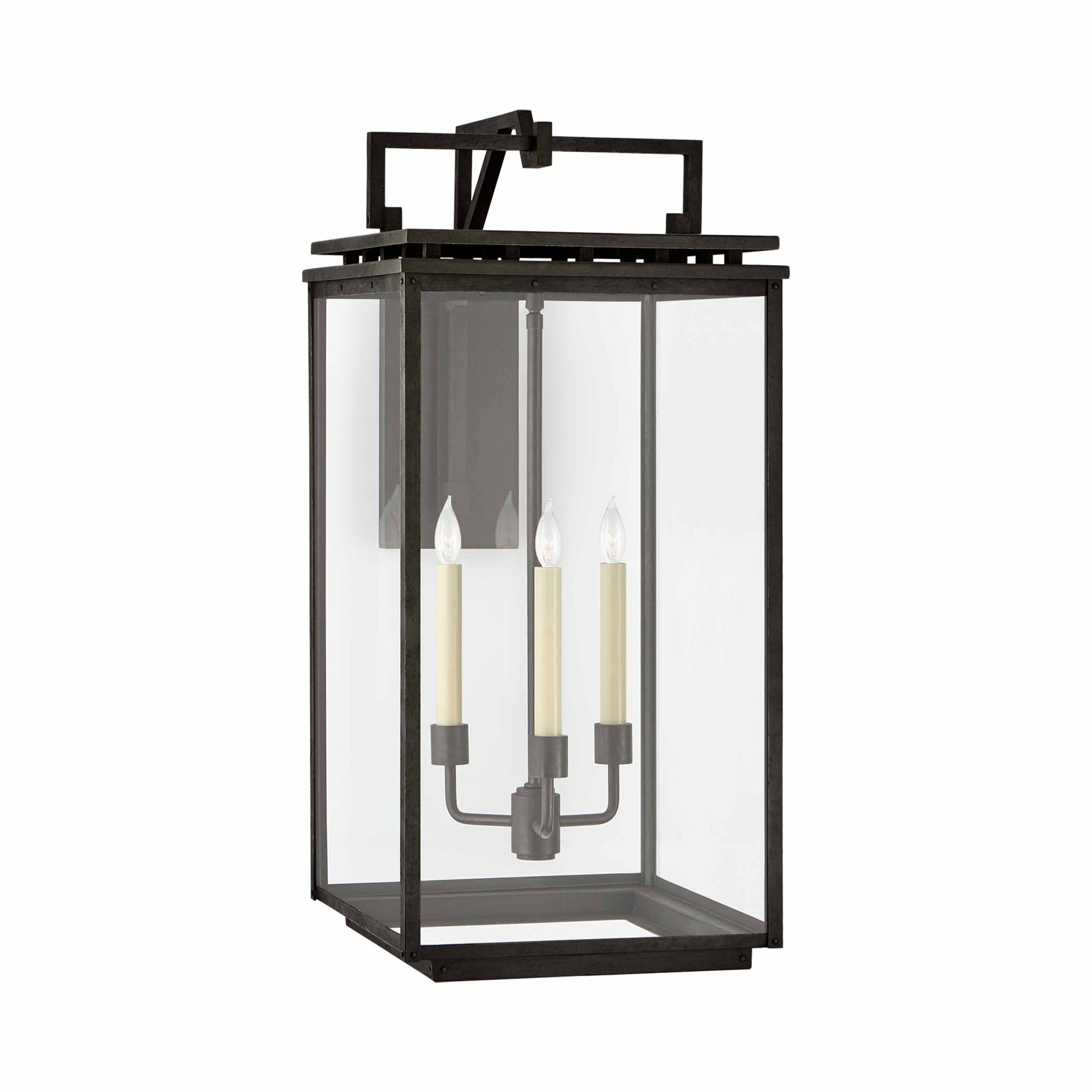 Cheshire Bracketed Outdoor Wall Light in Polished Nickel (Large).