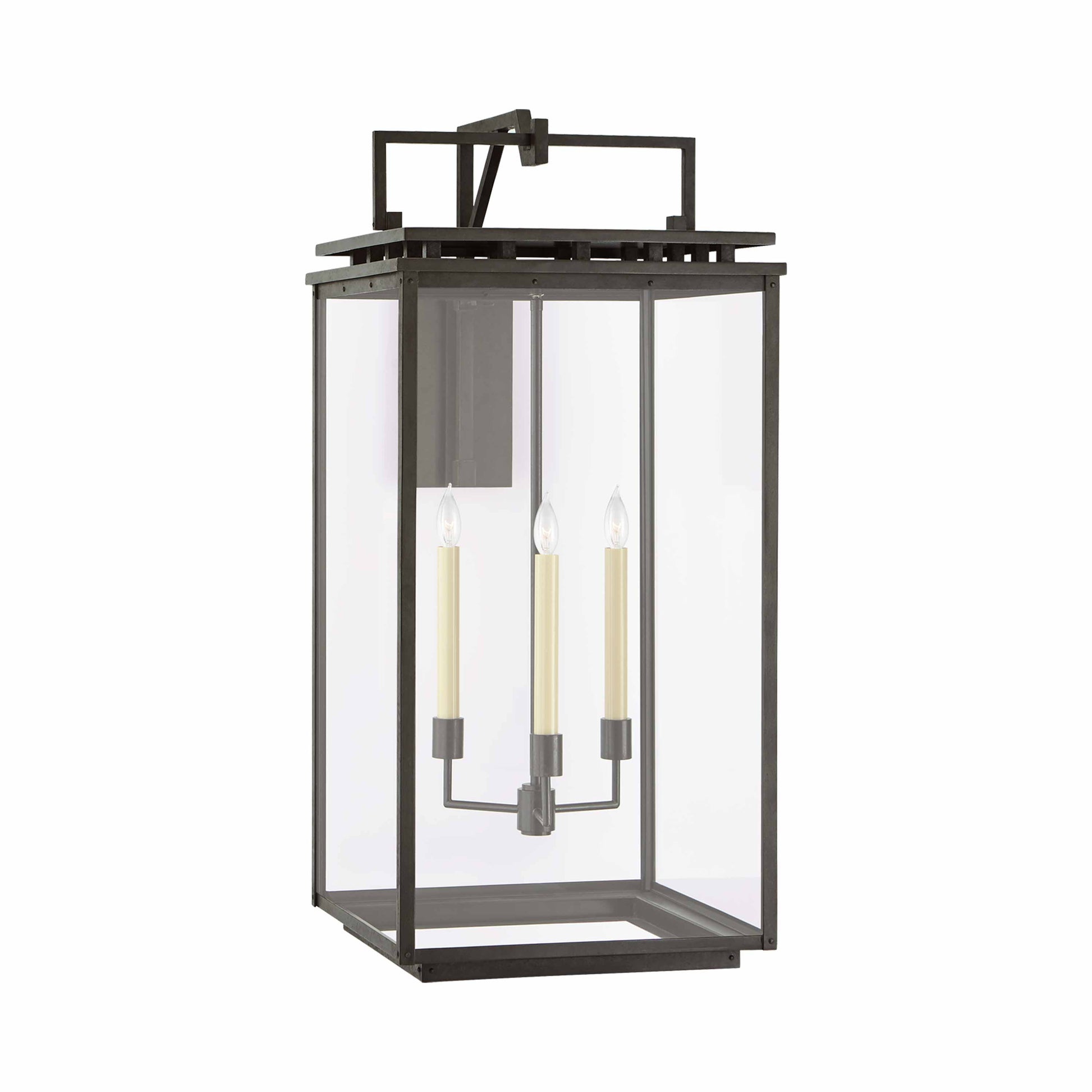 Cheshire Bracketed Outdoor Wall Light in Antique Nickel (Grande).