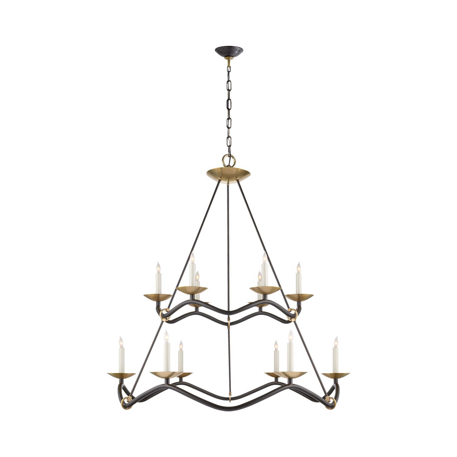 Choros Chandelier in Aged Iron (Two-Tier).