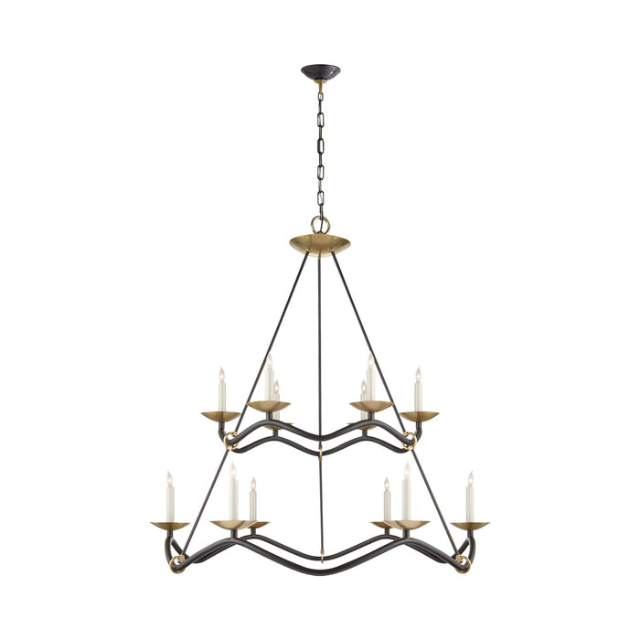 Choros Chandelier in Aged Iron (Two-Tier).