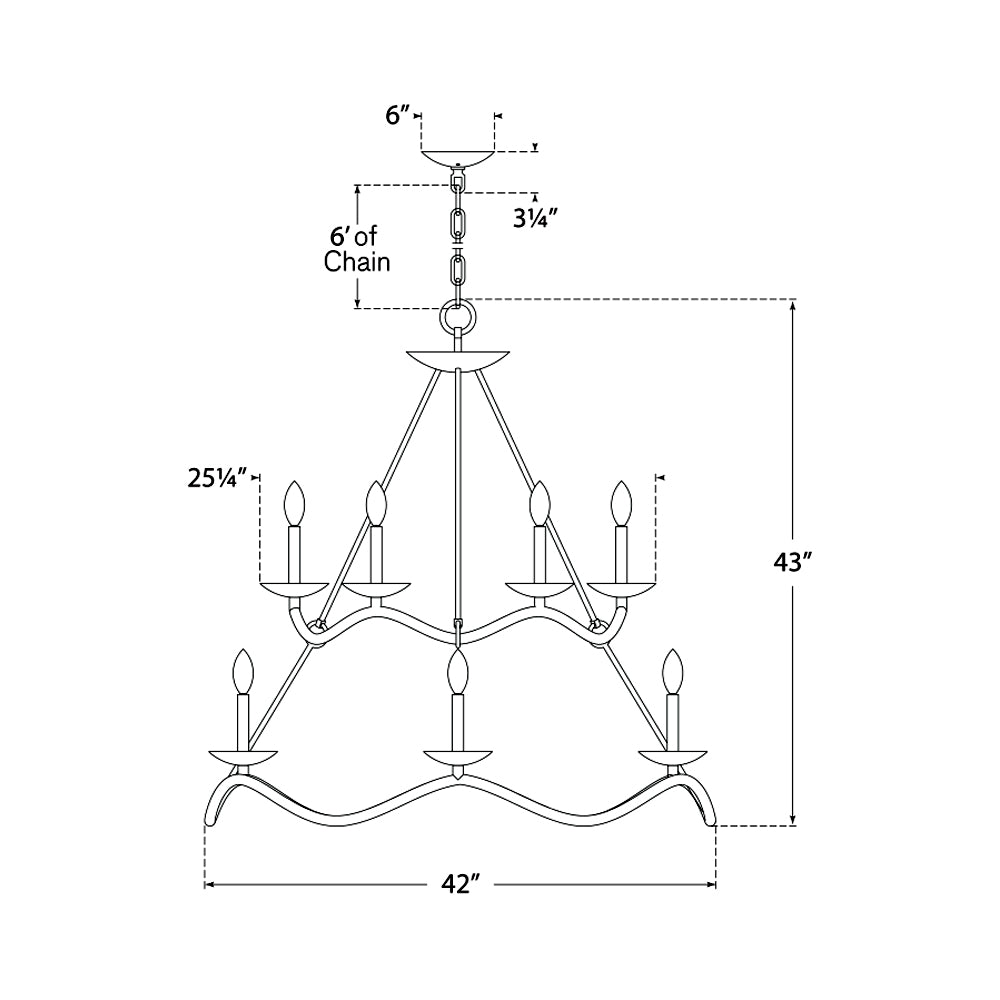 Choros Chandelier - line drawing.