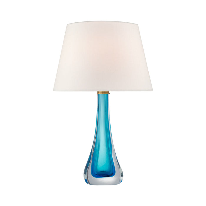 Christa Table Lamp in Cerulean Blue Glass.