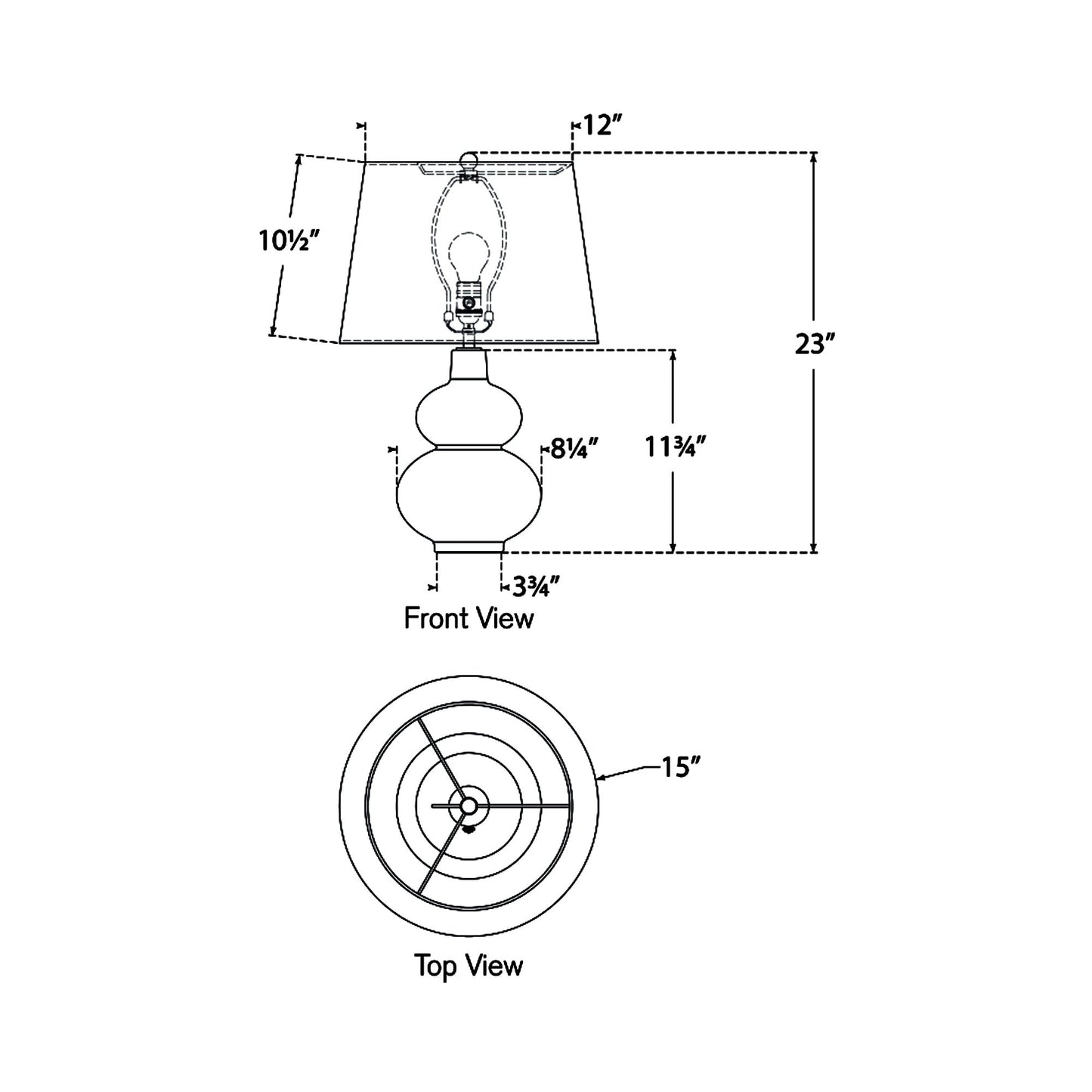 Ciccio LED Table Lamp - line drawing.