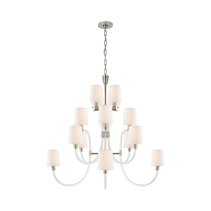 Clarice Chandelier in Polished Nickel.
