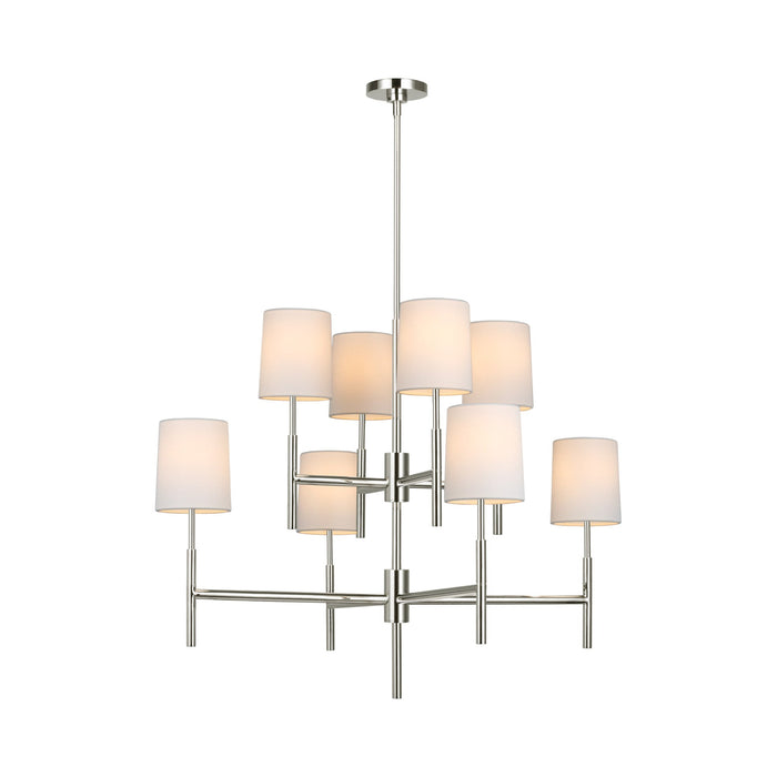 Clarion LED Chandelier in Polished Nickel (29-Inch).