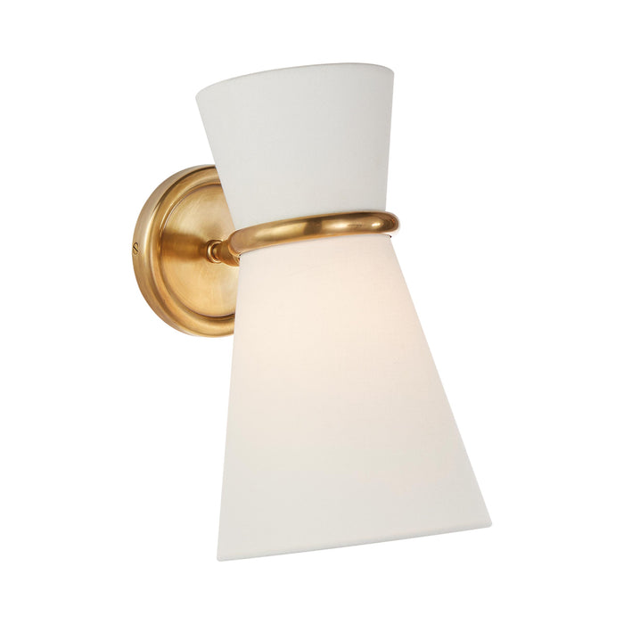 Clarkson Wall Light in Hand-Rubbed Antique Brass.