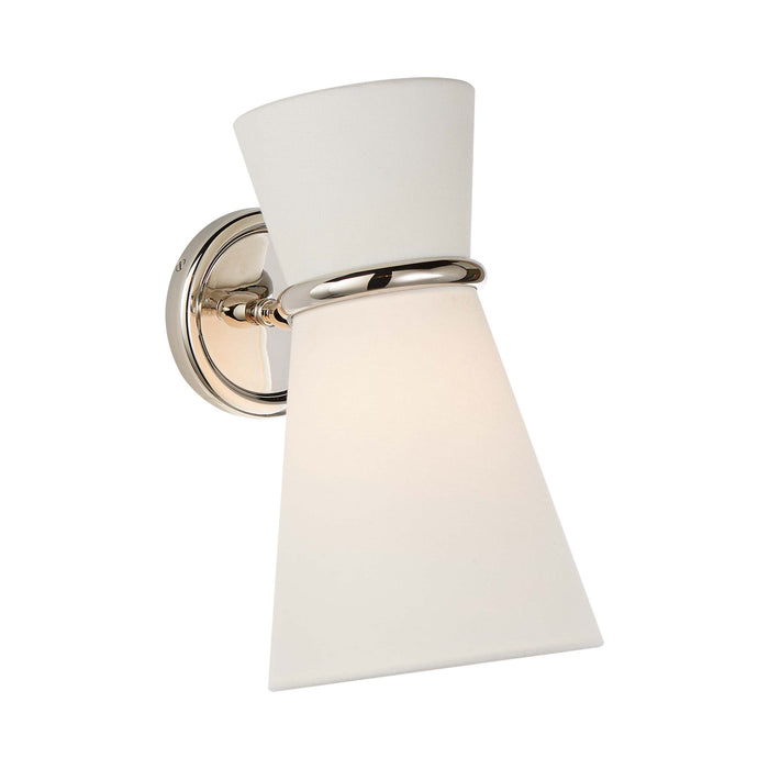 Clarkson Wall Light in Polished Nickel.