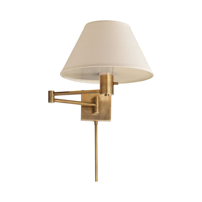 Classic Swing Arm Wall Light in Hand-Rubbed Antique Brass.