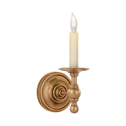 Classic Wall Light in Hand-Rubbed Antique Brass.