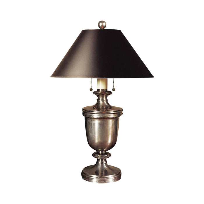 Classical Urn Form Table Lamp in Antique Nickel/Black (Medium).