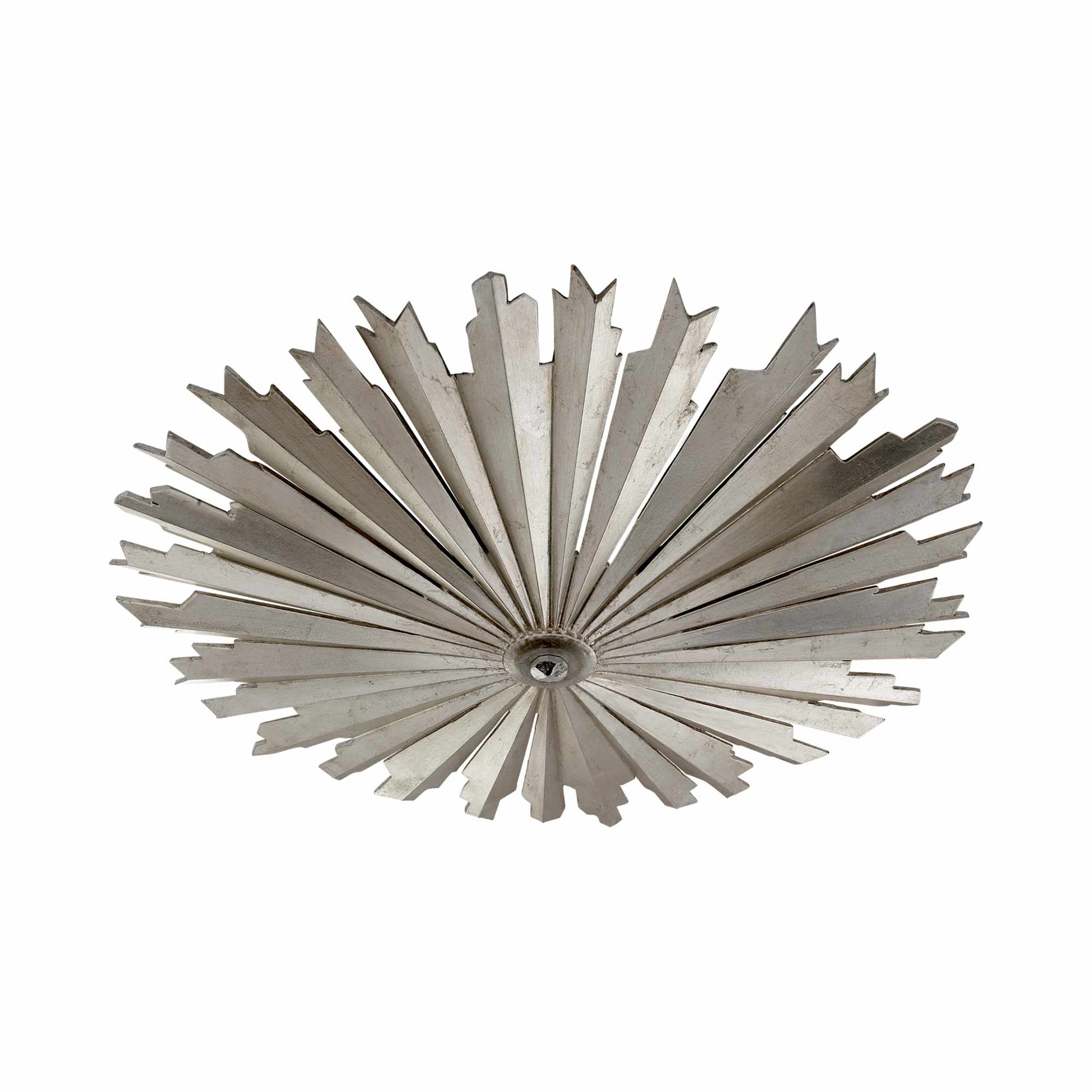 Claymore LED Flush Mount Ceiling Light in Burnished Silver Leaf (Grande).
