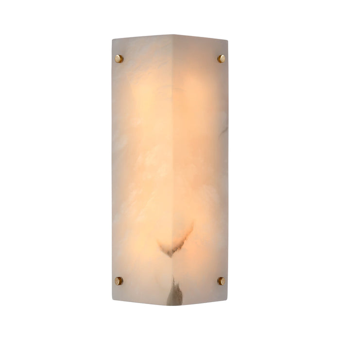 Clayton Wall Light in Alabaster and Hand-Rubbed Antique Brass (2-Light).