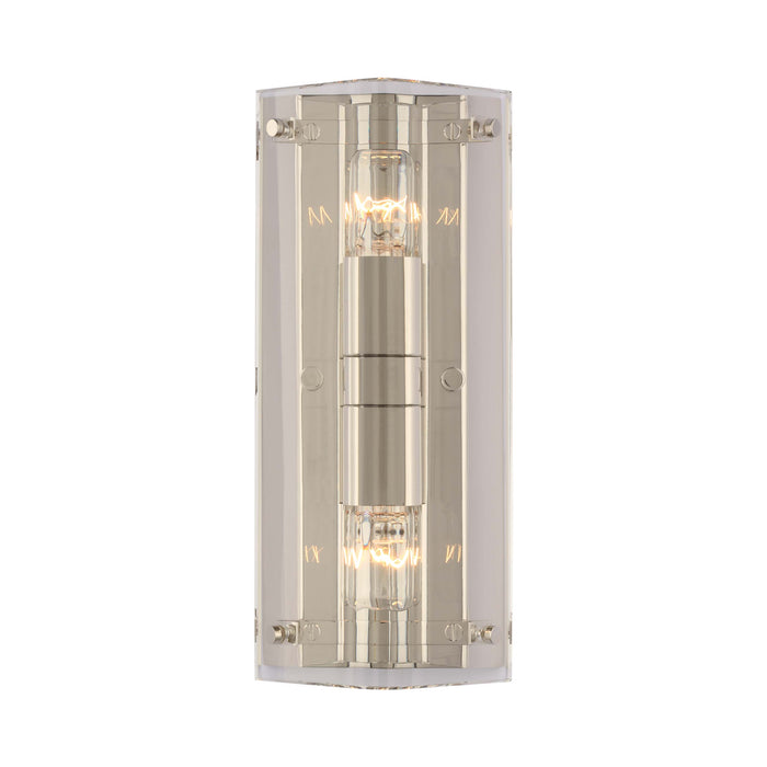 Clayton Wall Light in Crystal and Polished Nickel (2-Light).