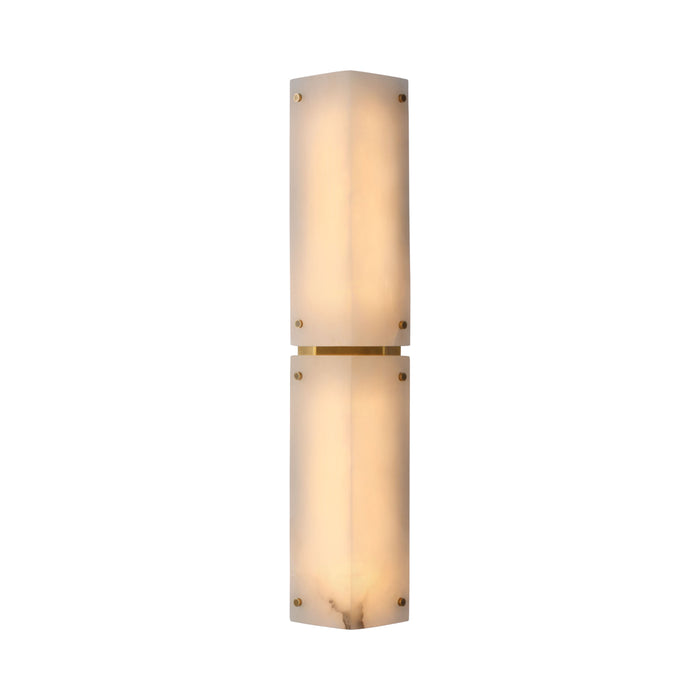 Clayton Wall Light in Alabaster and Hand-Rubbed Antique Brass (4-Light).