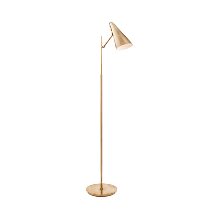 Clemente Floor Lamp in Hand-Rubbed Antique Brass.