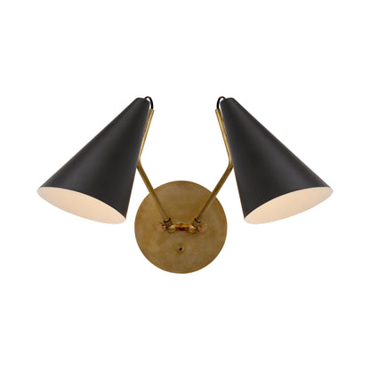 Clemente Wall Light in Black (2-Light).