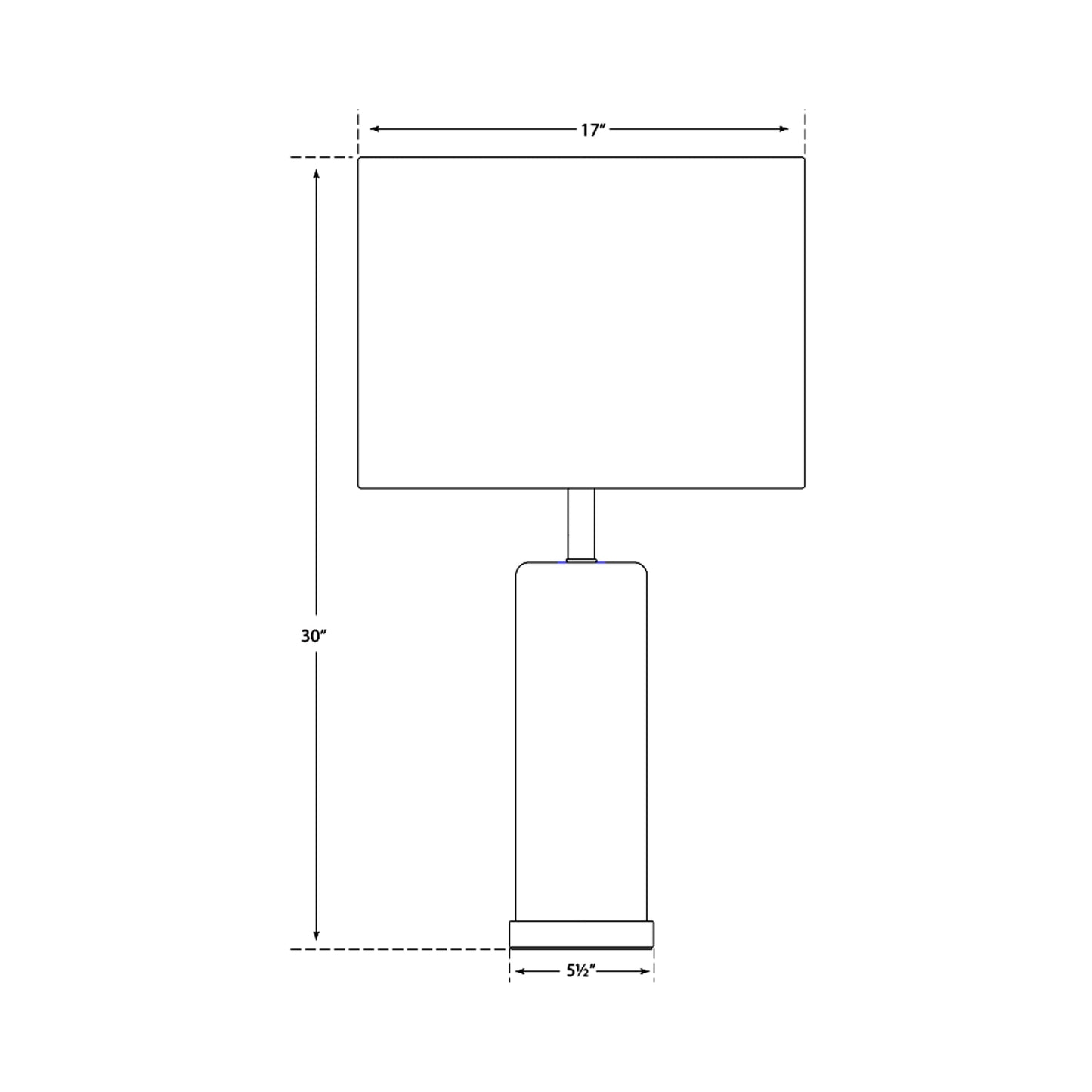 Cliff Table Lamp - line drawing.