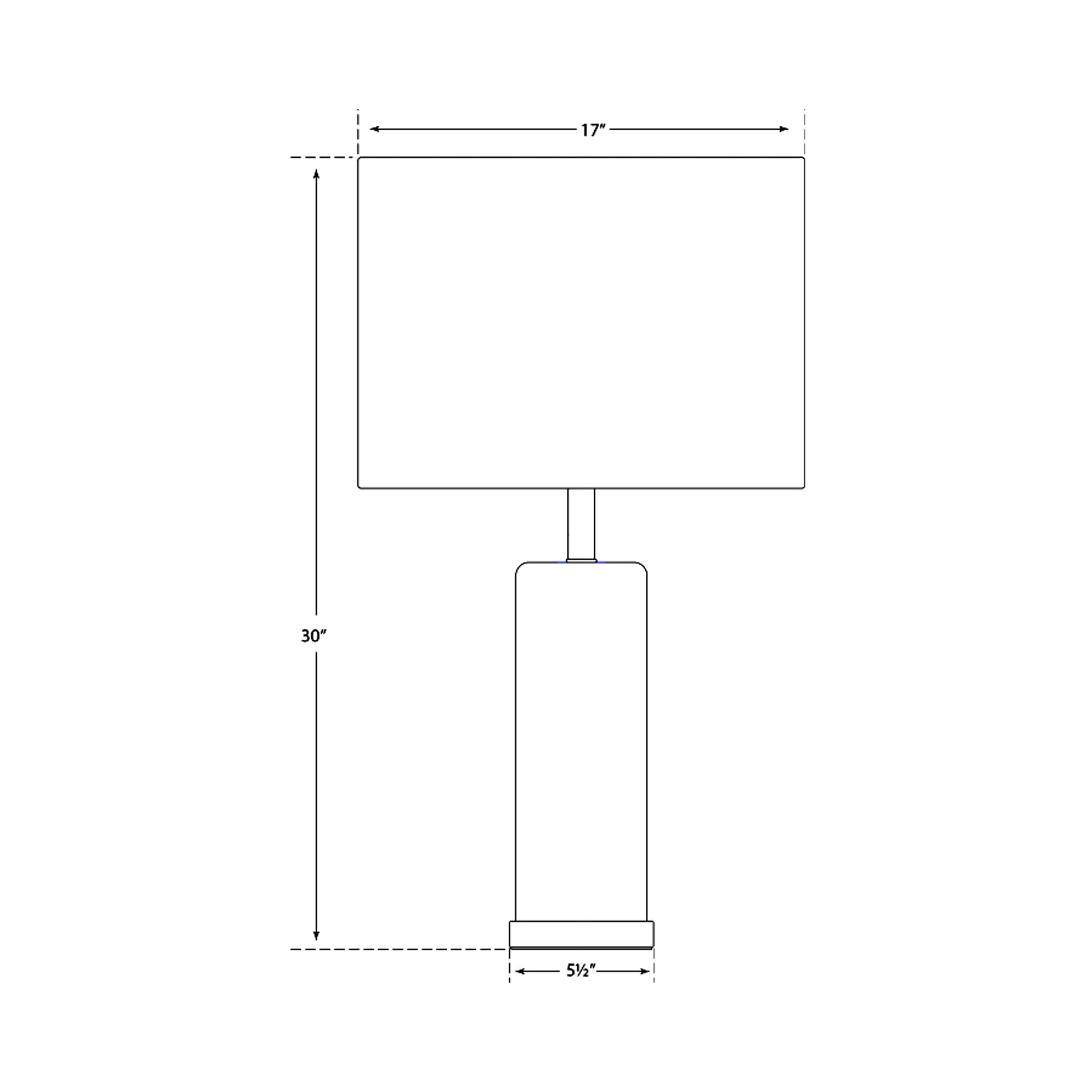 Cliff Table Lamp - line drawing.