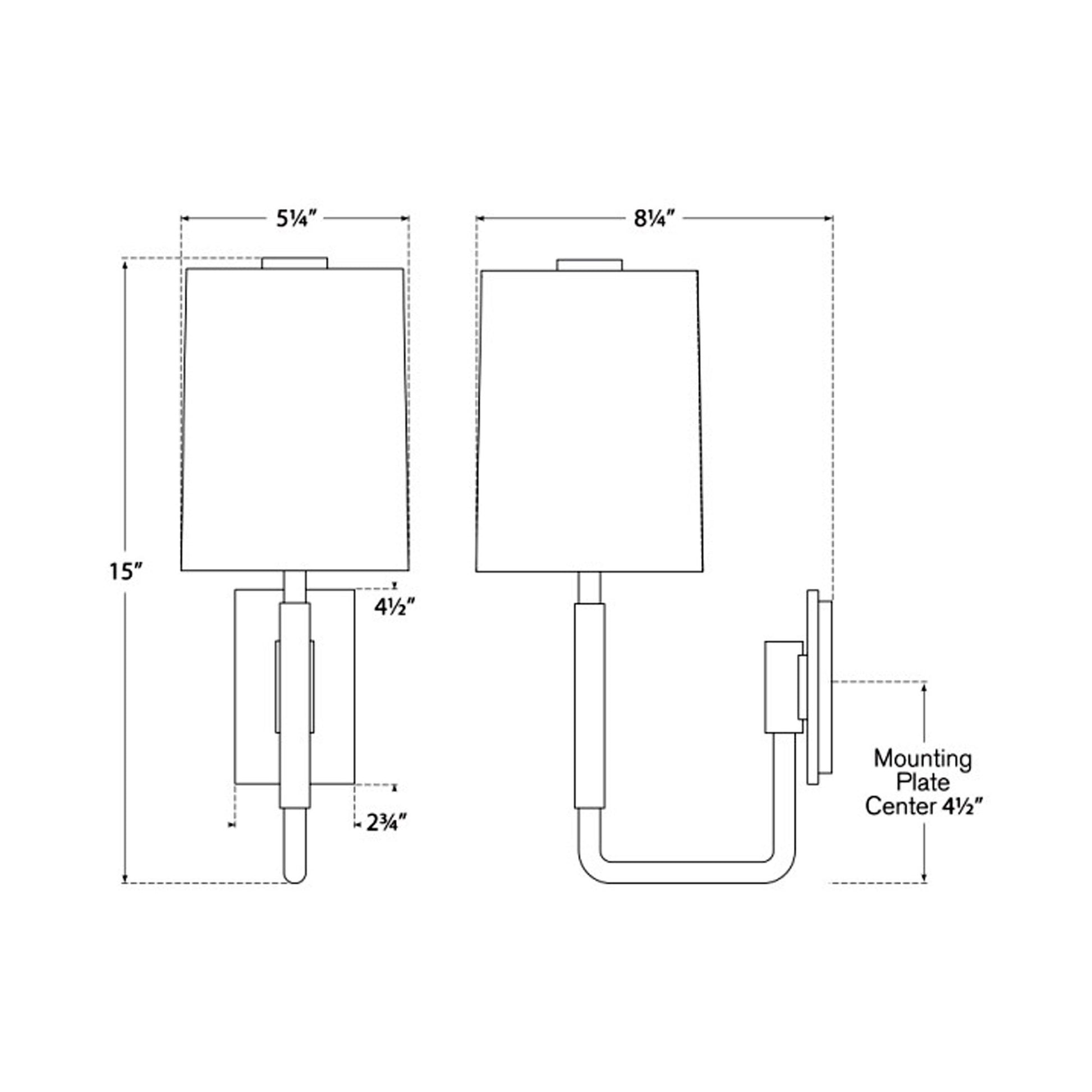 Clout Wall Light - line drawing.
