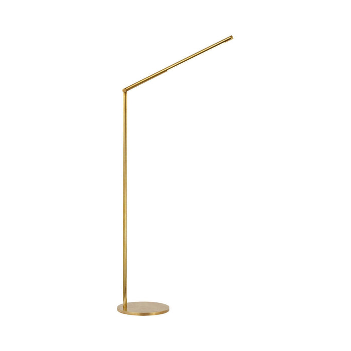 Cona LED Floor Lamp in Antique-Burnished Brass.