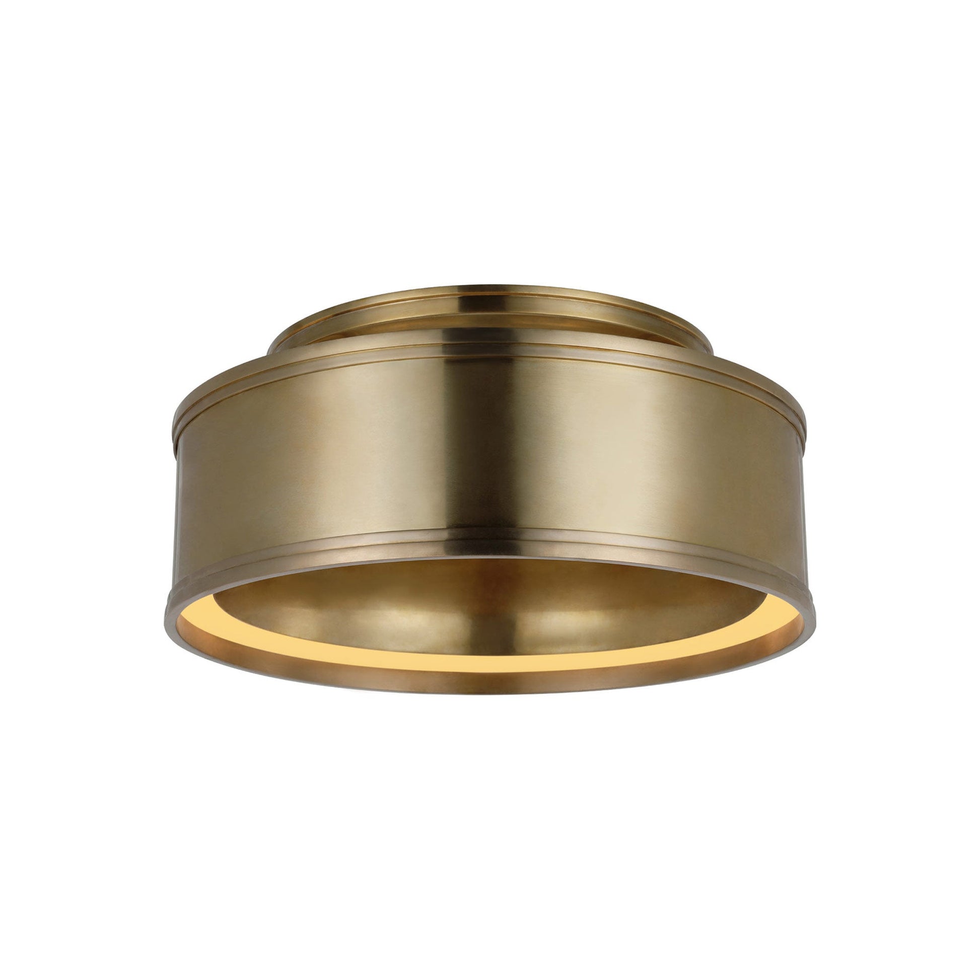 Connery LED Flush Mount Ceiling Light in Antique-Burnished Brass (14-Inch).
