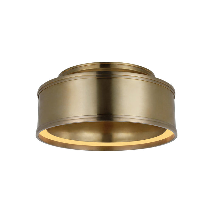 Connery LED Flush Mount Ceiling Light in Antique-Burnished Brass (14-Inch).