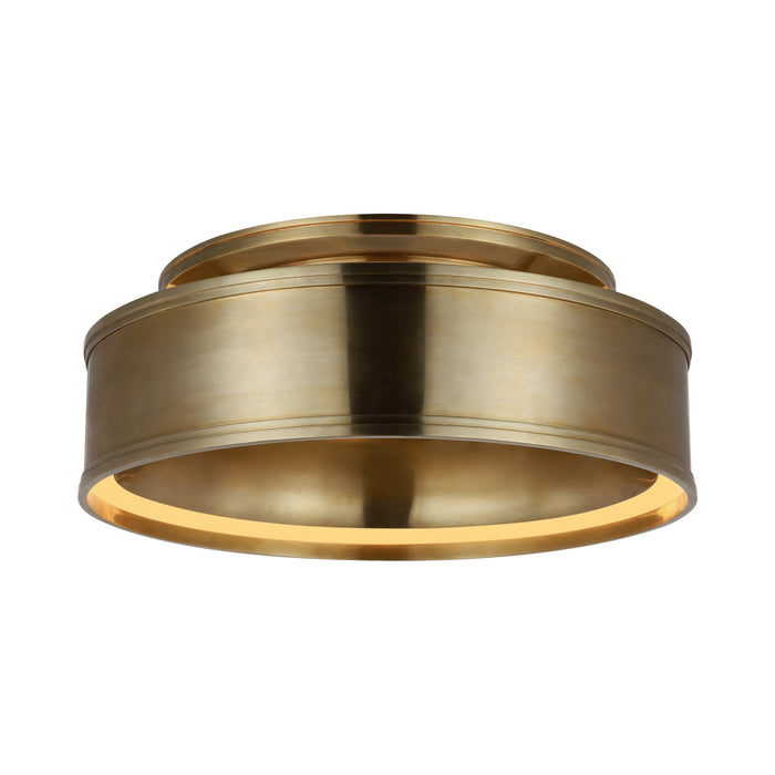 Connery LED Flush Mount Ceiling Light in Antique-Burnished Brass (18-Inch).