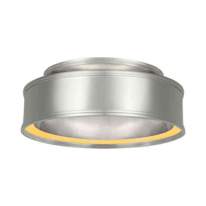 Connery LED Flush Mount Ceiling Light in Polished Nickel (18-Inch).