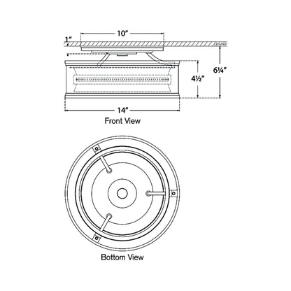 Connery LED Flush Mount Ceiling Light - line drawing.