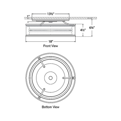 Connery LED Flush Mount Ceiling Light - line drawing.