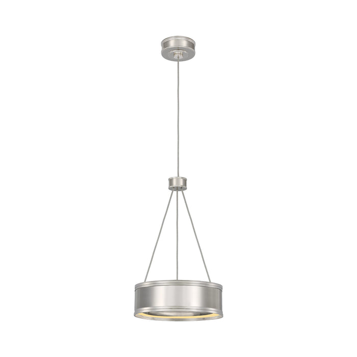 Connery Ring LED Pendant Light in Polished Nickel.