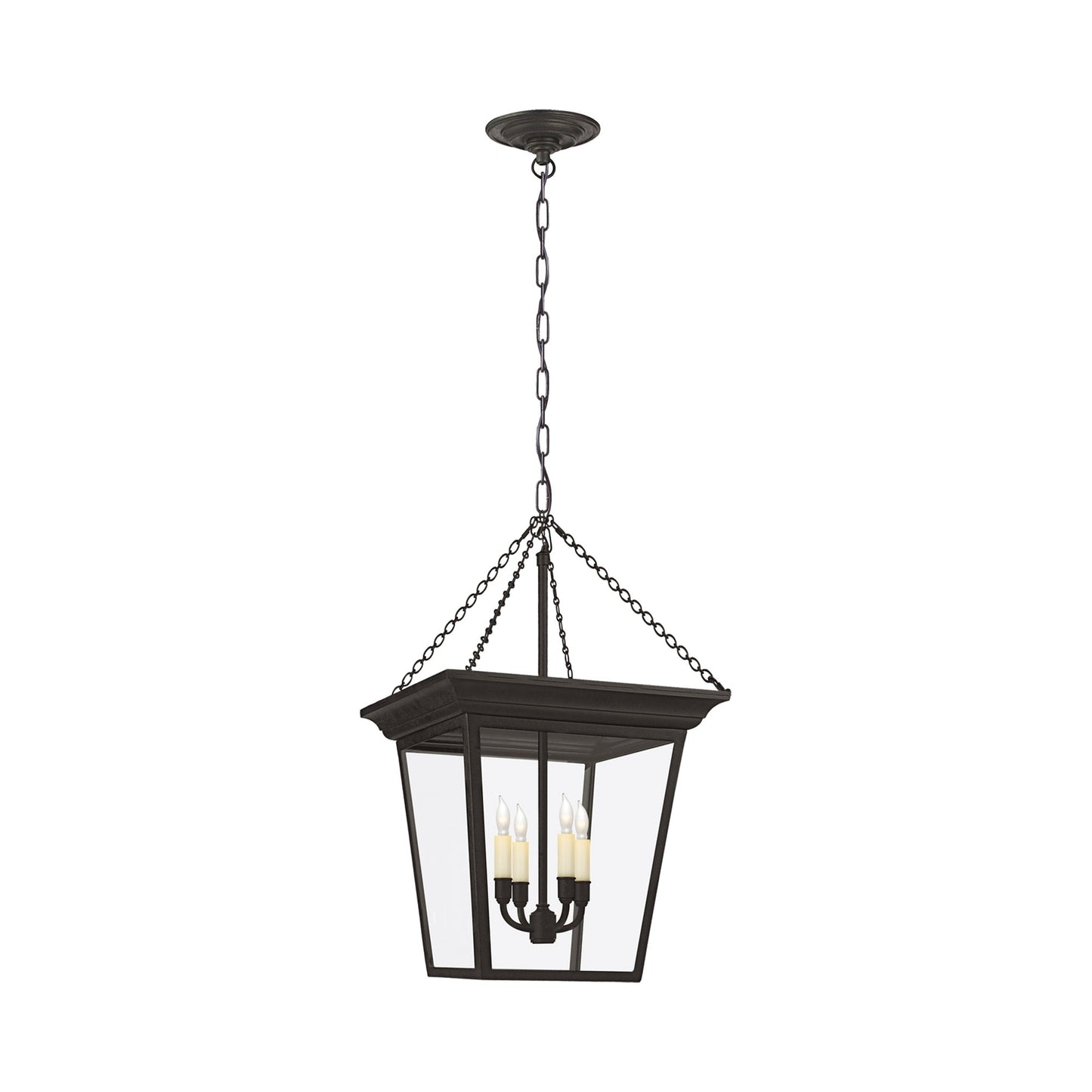 Cornice Lantern Pendant Light - line drawing.