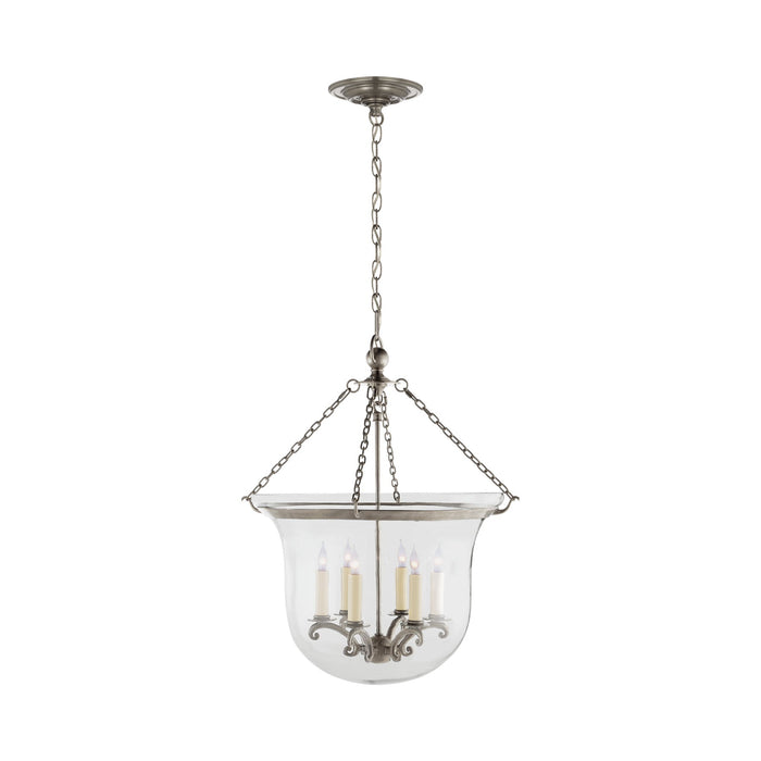 Country Bell Jar Pendant Light in Antique Nickel (Large).