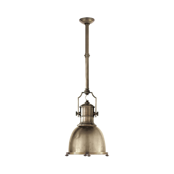Country Industrial Pendant Light in Antique Nickel/Antique Nickel (Small).