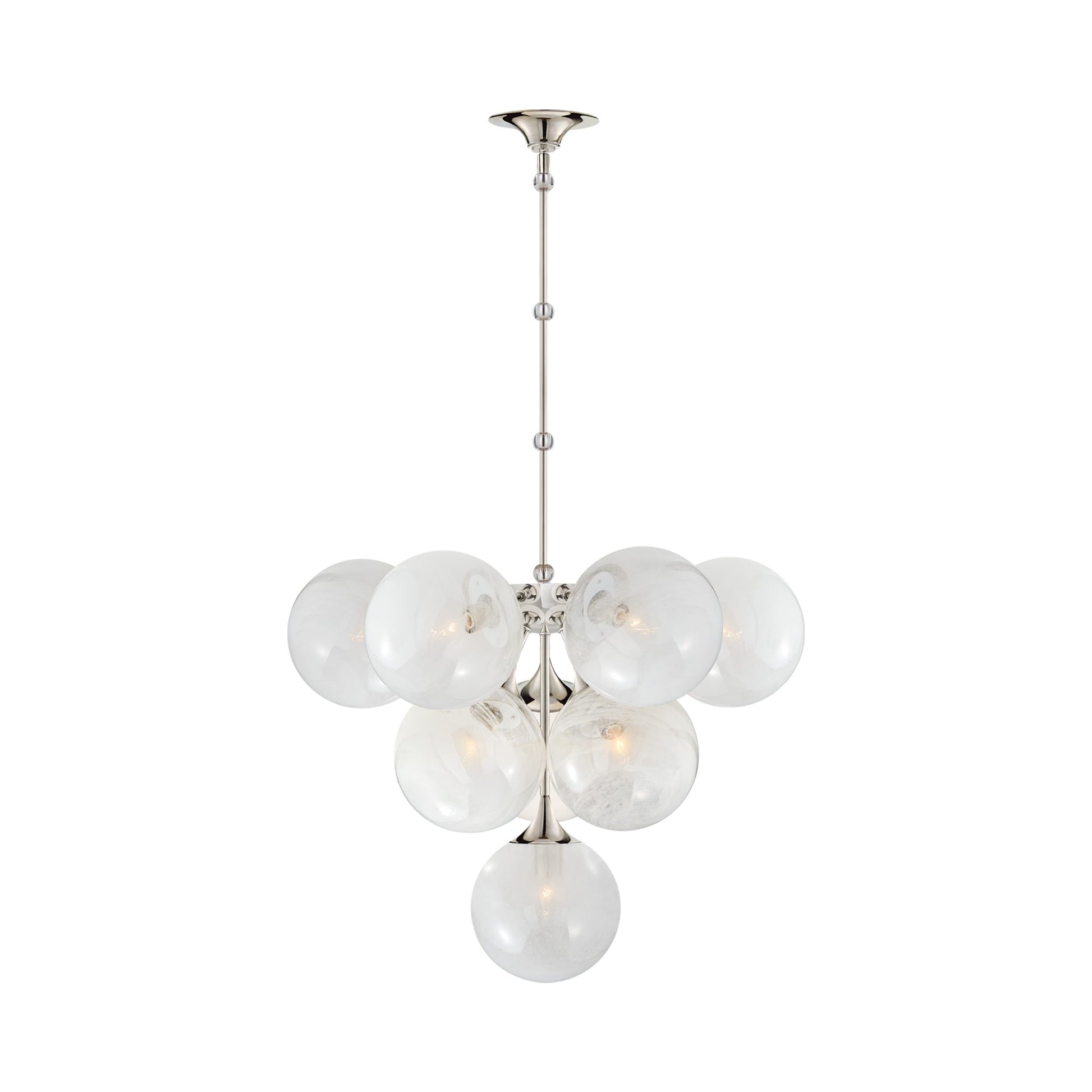 Cristol Chandelier in Polished Nickel (28-Inch).