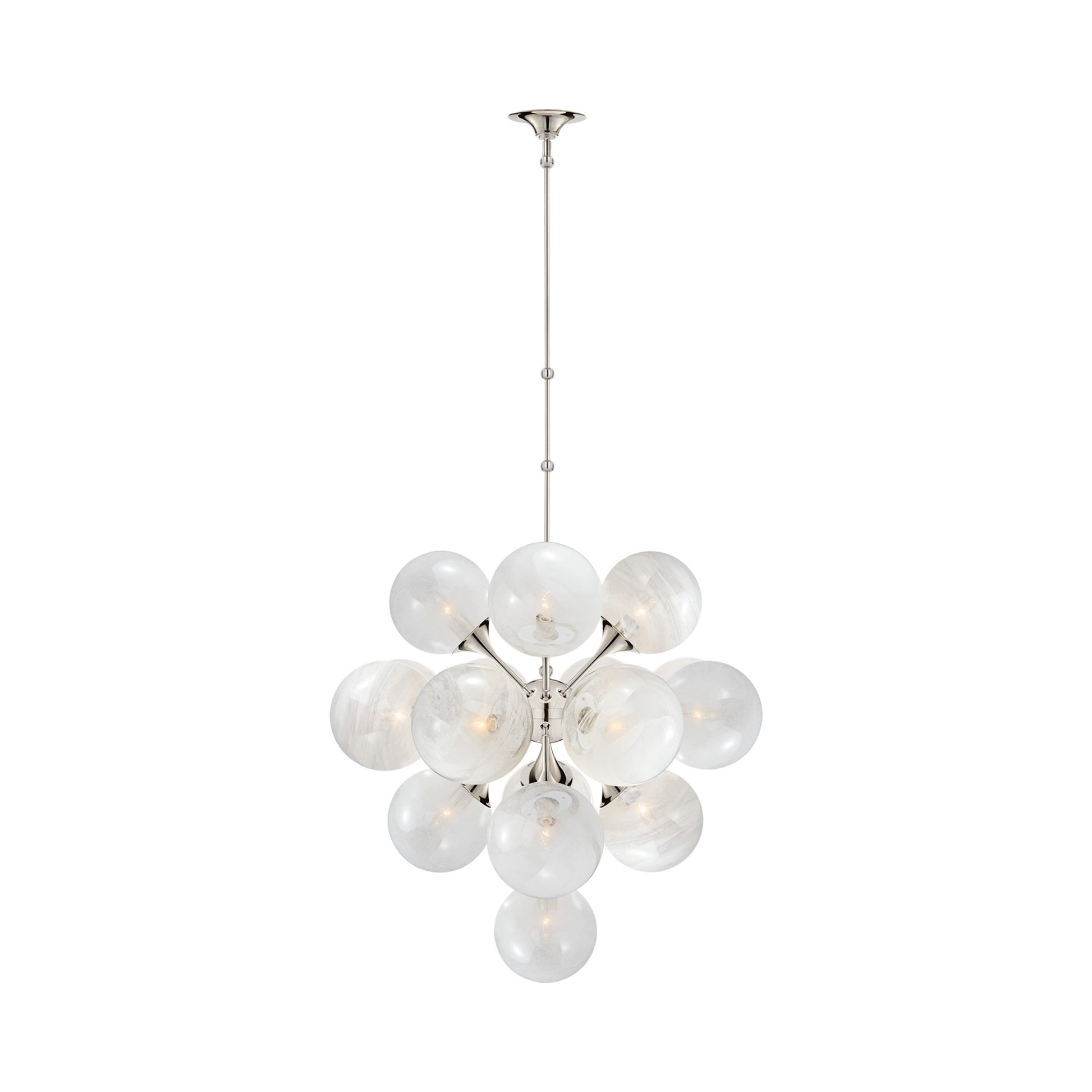 Cristol Chandelier in Polished Nickel (33.25-Inch).