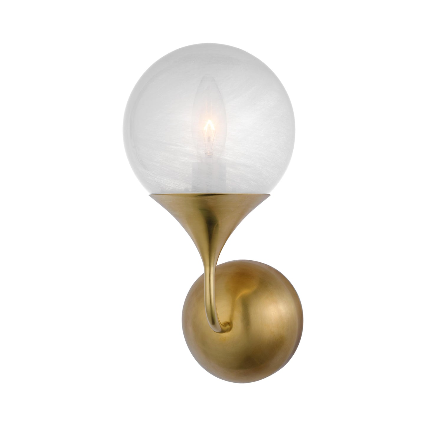 Cristol Wall Light in Hand-Rubbed Antique Brass (1-Light).