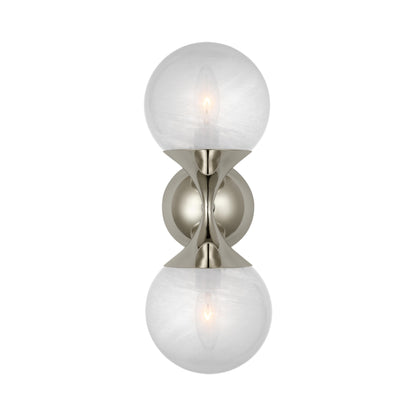 Cristol Wall Light in Polished Nickel (2-Light).