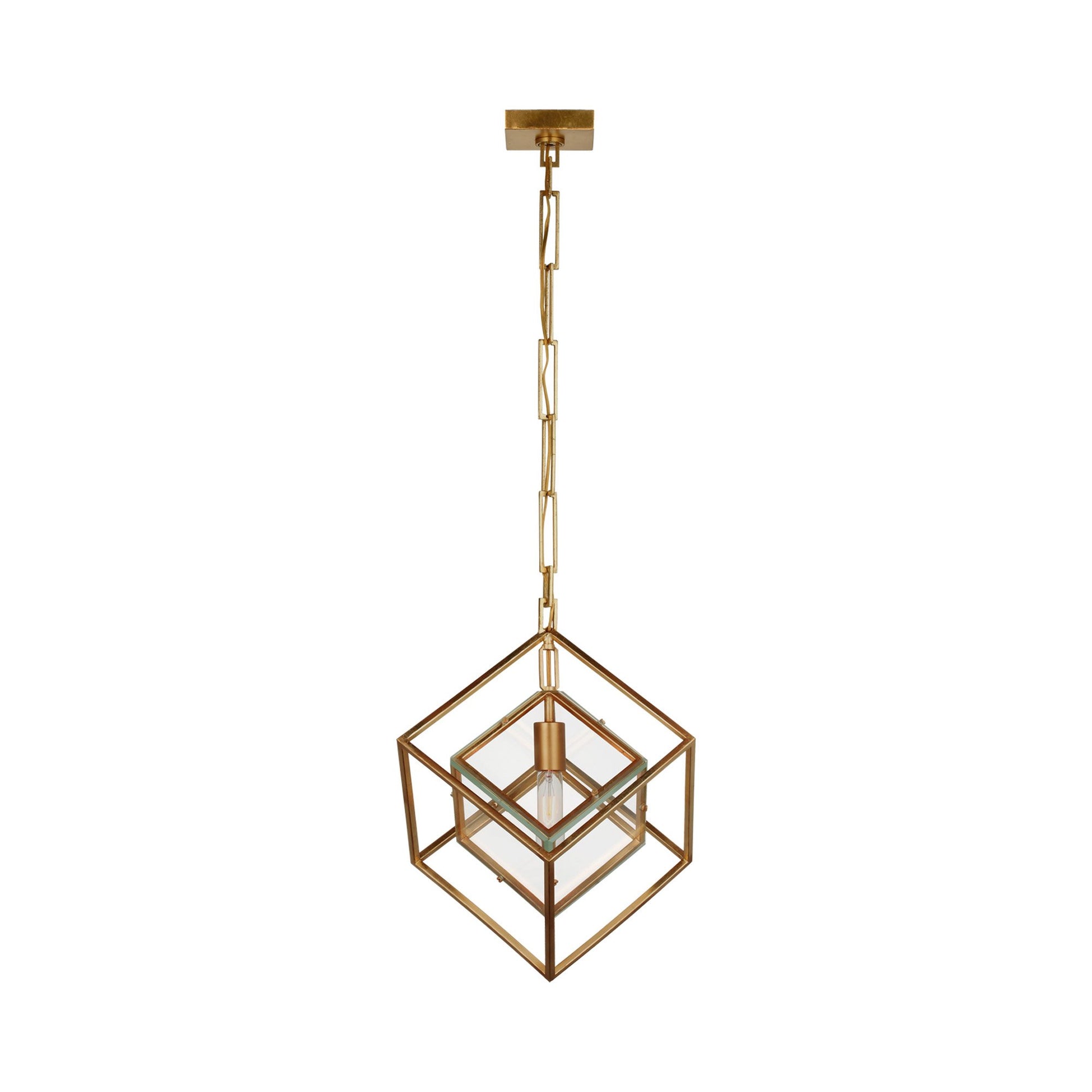 Cubed LED Pendant Light in Gild (Medium).