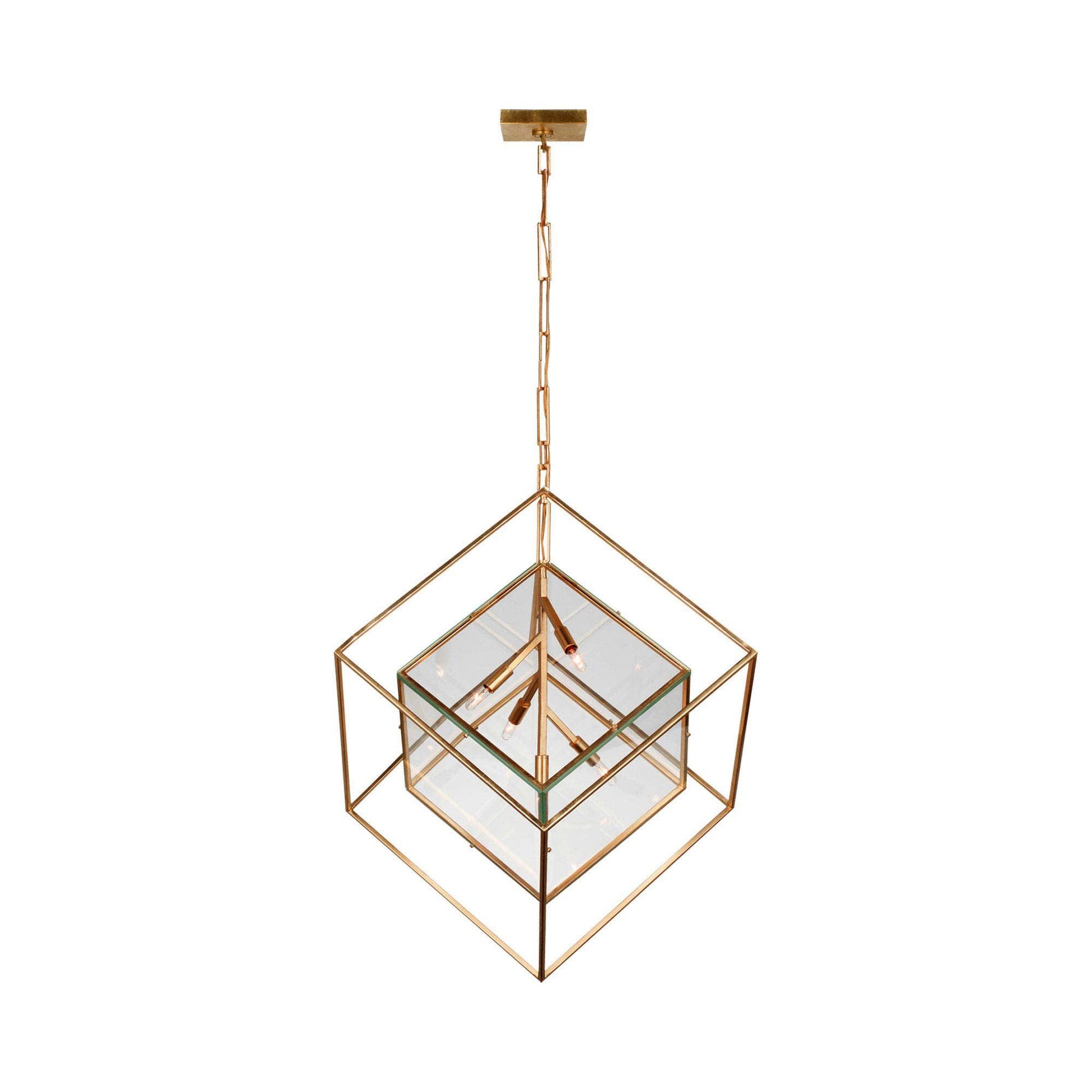 Cubed LED Pendant Light in Gild (X-Large).