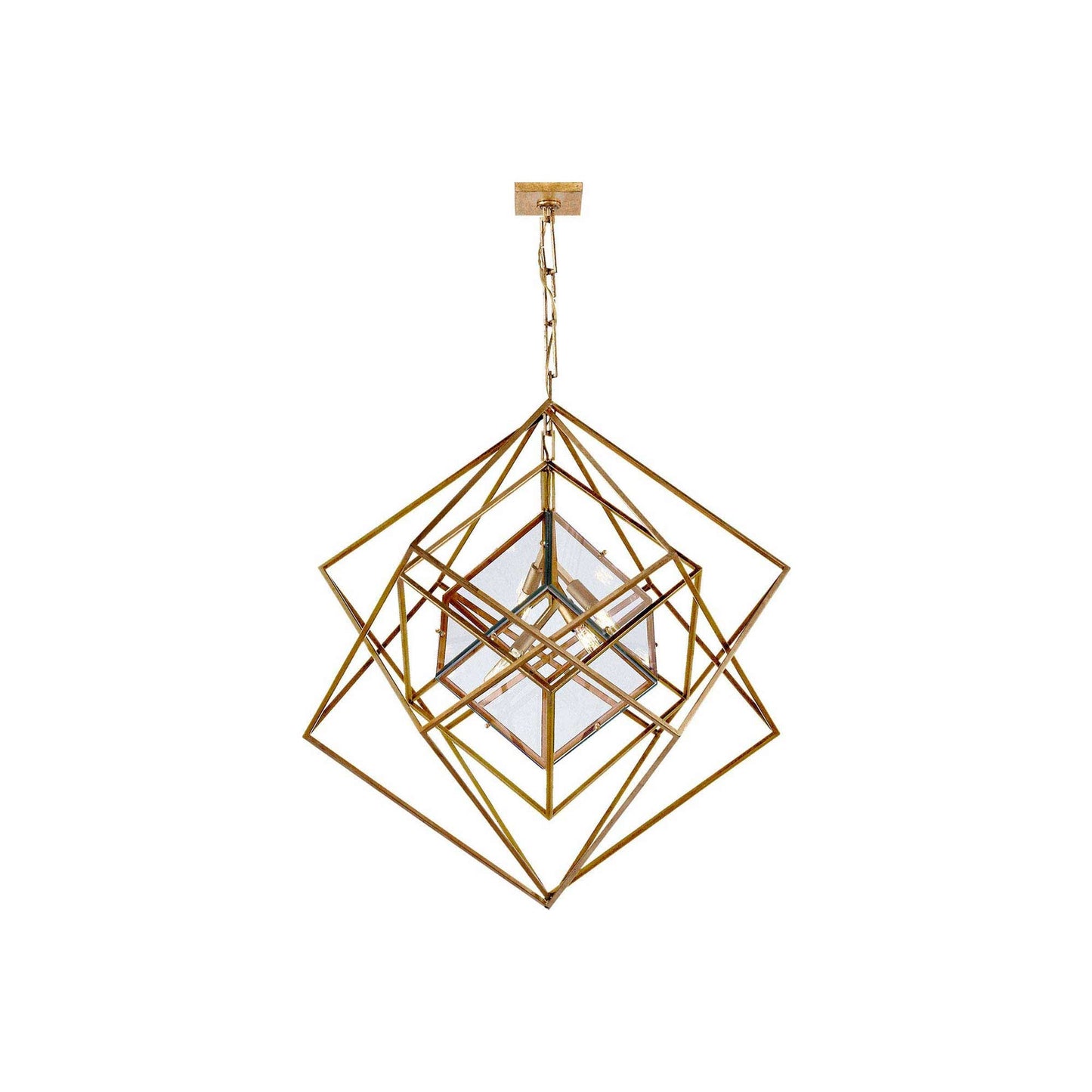 Cubist Chandelier in Gild (Medium).