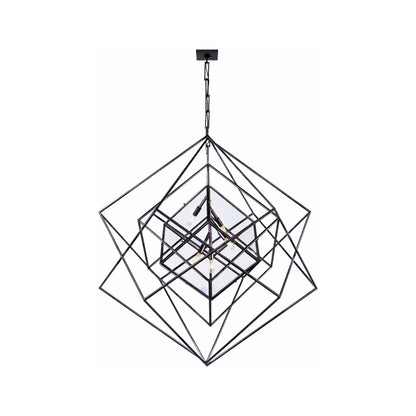 Cubist Chandelier in Aged Iron (Large).