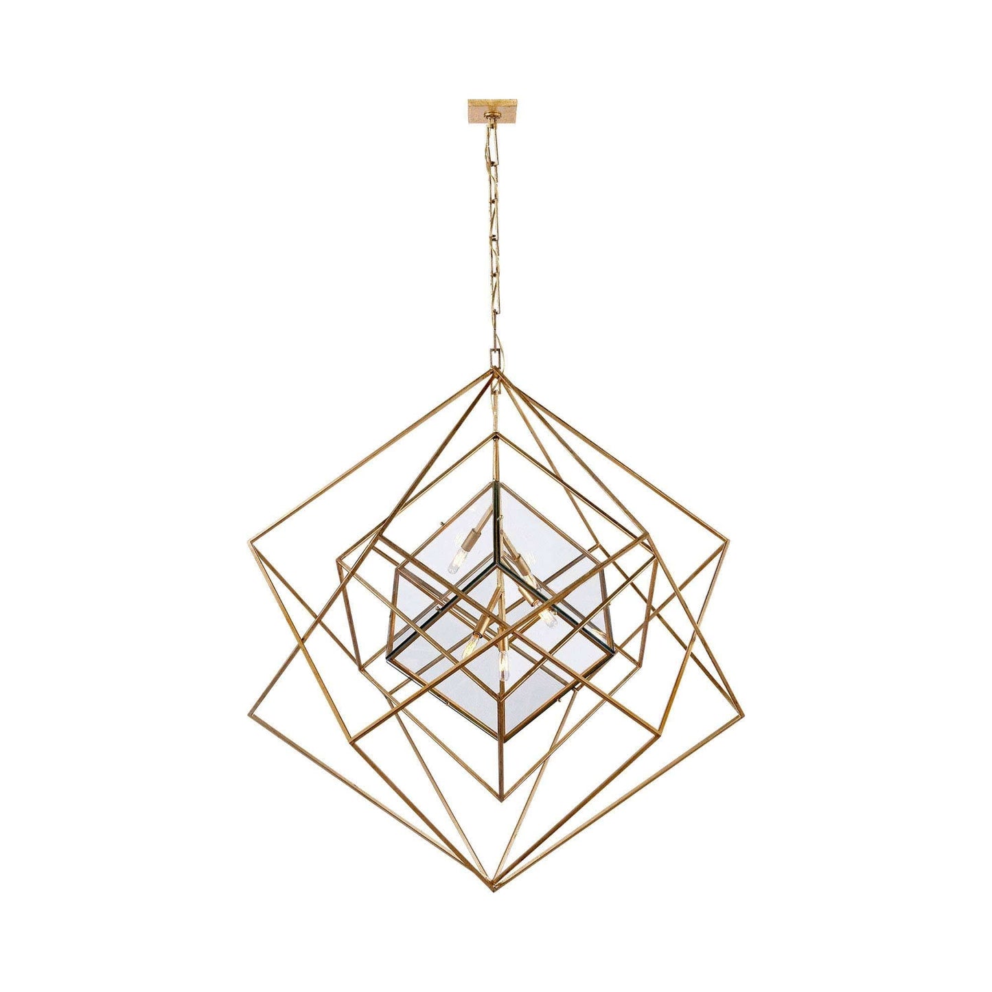 Cubist Chandelier in Gild (Large).