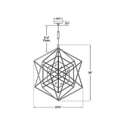 Cubist Chandelier - line drawing.