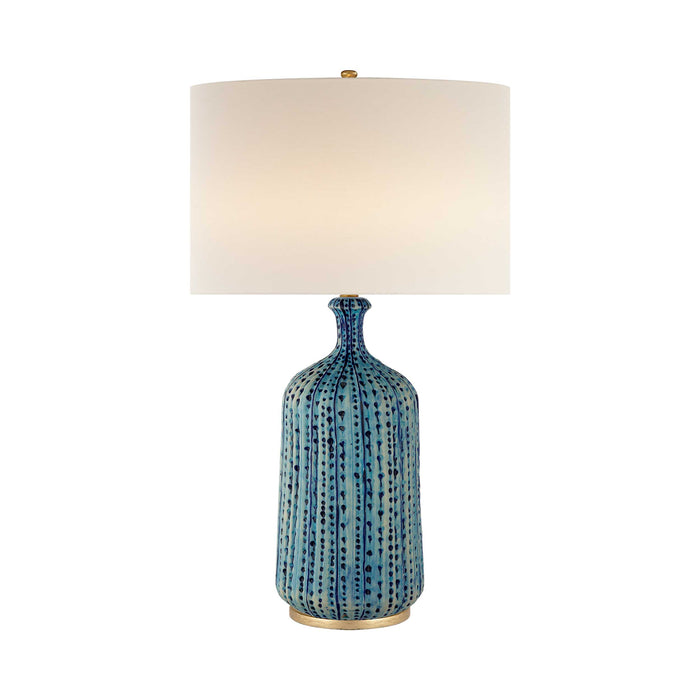 Culloden Table Lamp in Pebbled Aquamarine.