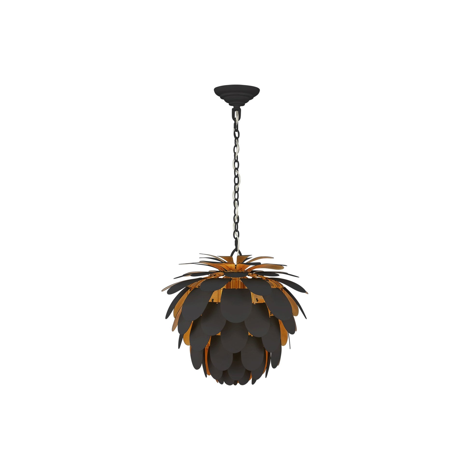 Cynara Chandelier in Matte Black/Gild (Small).