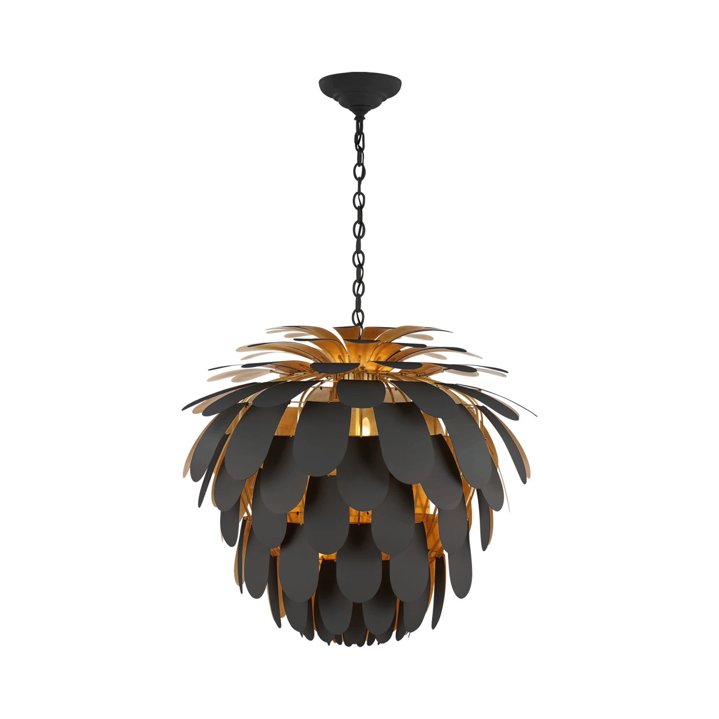 Cynara Chandelier in Matte Black/Gild (Grande).