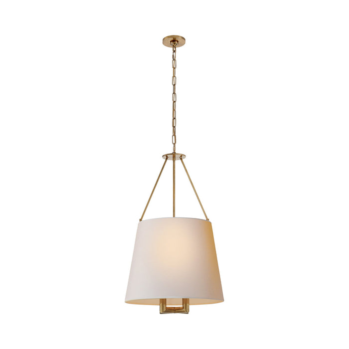 Dalston Pendant Light in Hand-Rubbed Antique Brass.