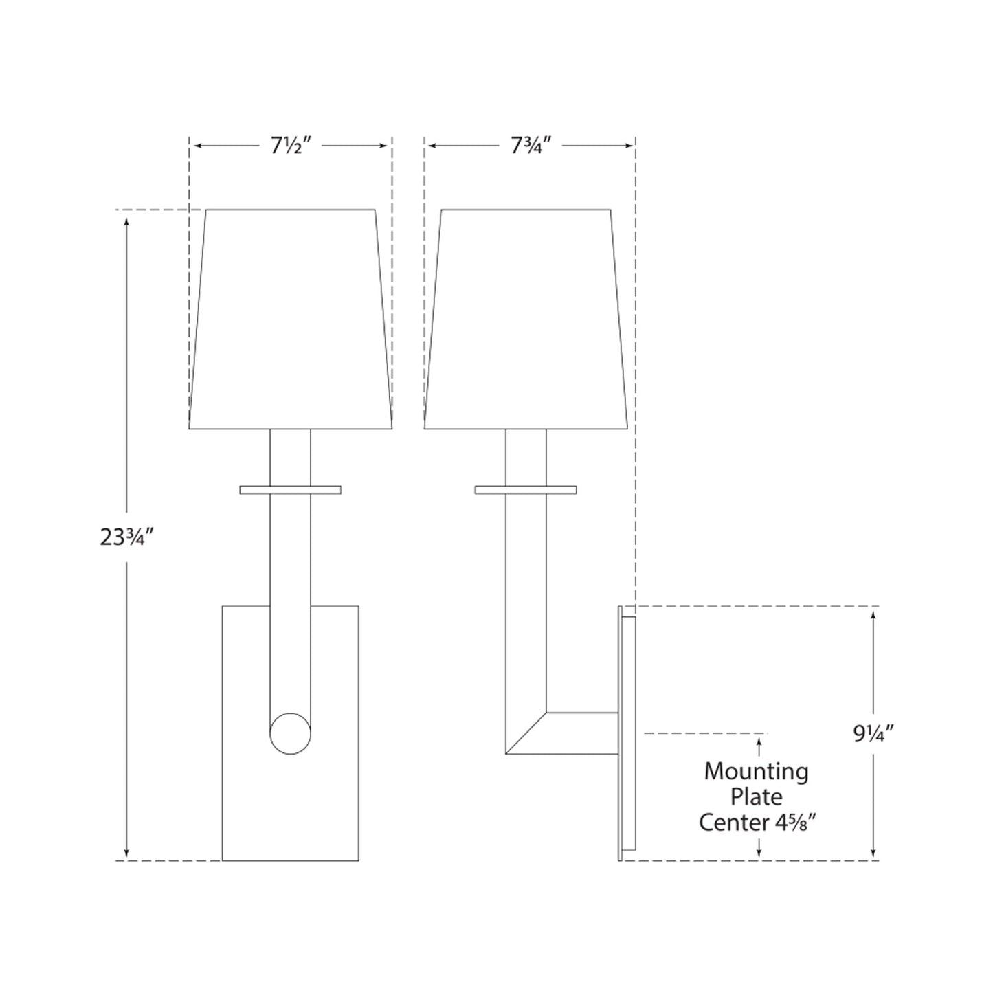 Dalston Wall Light - line drawing.